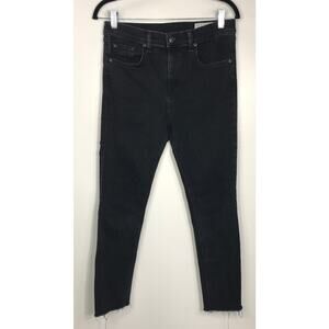 Rag & Bone 10 inch High Rise Ankle Skinny Jeans Raw Hem 30 Capsule Staple